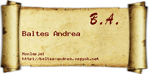 Baltes Andrea névjegykártya
